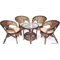 Обеденная группа TetChair Pelangi 02/15 4 кресла (грецкий орех)
