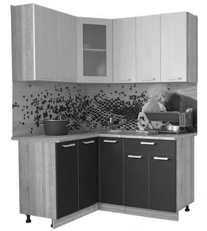 

Готовая кухня Интерлиния Мила 12x15 (дуб золотой-бетон-дуб бунратти)