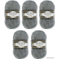 Пряжа для вязания Alize Superlana 21 (280 м, серый меланж, 5 мотков)