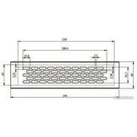 Вентиляционная решетка GTV 245x60 мм (сталь шлифованная)