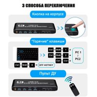 KVM переключатель USBTOP 2х2 HDMI 4K USB3.0
