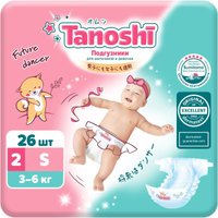 Подгузники Tanoshi Premium Baby Diapers S 3-6 кг (26 шт)