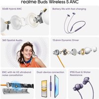Наушники Realme Buds Wireless 5 ANC (фиолетовый)