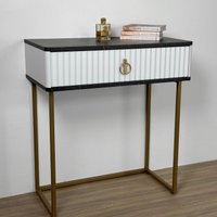 Туалетный столик без зеркала Shtabe Royal 5115 эко (мрамор неро/золото/р.золото)