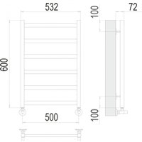 Полотенцесушитель TERMINUS Аврора П6 500x600 (сатин)