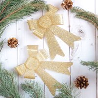 Елочная игрушка Pozzi Milano Бантики 5127 (2 шт, золото)