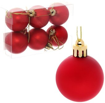 Серпантин Матовый шар 4 см 6 шт (красный) 183-837