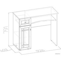 Туалетный столик без зеркала Глазов Sherlock 53 (орех шоколадный)