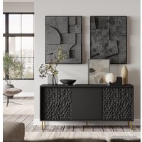 Комод Halmar Bullet KM-1 (черный/золотой)