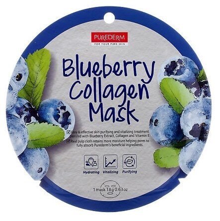 

Purederm Маска для лица Blueberry Collagen Mask 18 г