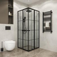 Душевой уголок Niagara Eco NG-1008-14QKL 80x80x190 (черный/стекло клетка)