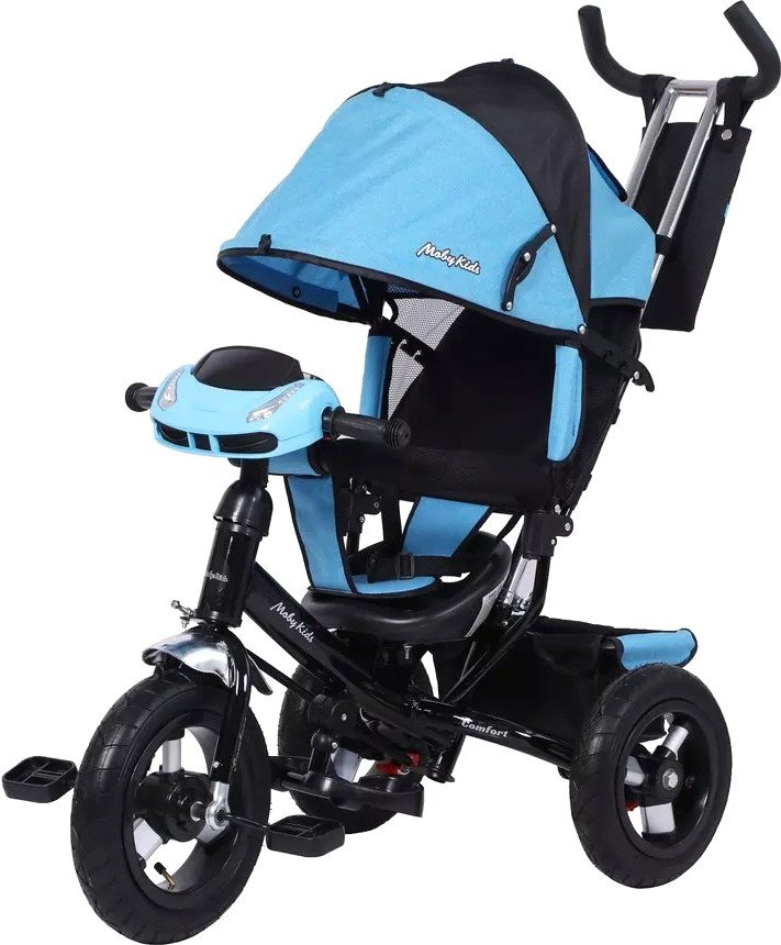 

Детский велосипед Moby Kids Comfort 12x10 AIR CAR 649238 (синий меланж)