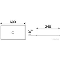 Умывальник CeramaLux N9396 60x34