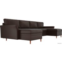 П-образный диван Лига диванов София 100071 (экокожа, коричневый)