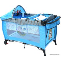 Манеж-кровать Baby Prestige Delux 2 уровня (голубой)