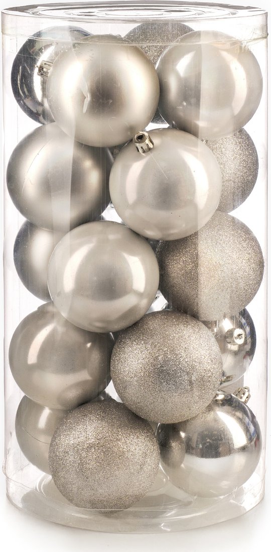 

Елочная игрушка Ausini VT25-04007-2 (серебристый, 20 шт)