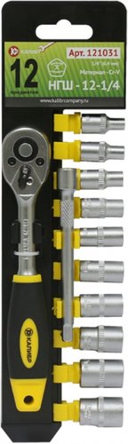 Набор трещотка с головками Калибр НГШ-12-1/4 (12 предметов)