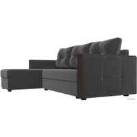 Угловой диван Лига диванов Валенсия Лайт левый (велюр, серый)