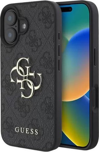 Guess PU 4G Big metal logo для iPhone 16 GUHCP16S4GMGGR