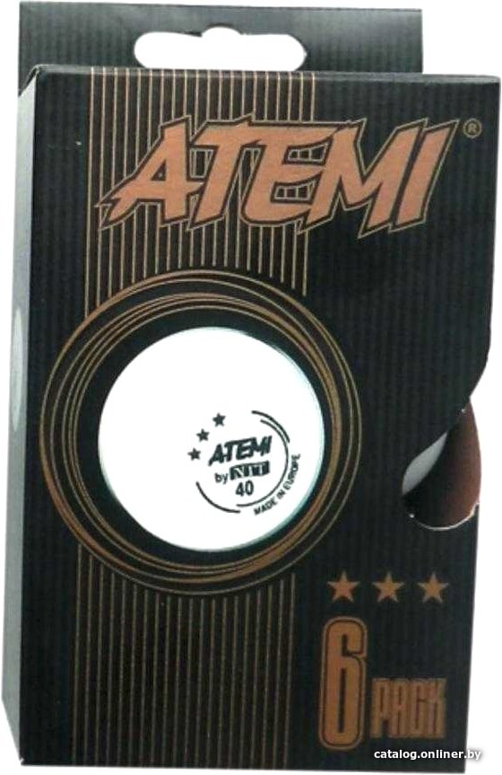 Мяч для настольного тенниса Atemi ATB36W (3 звезды, 6 шт.)