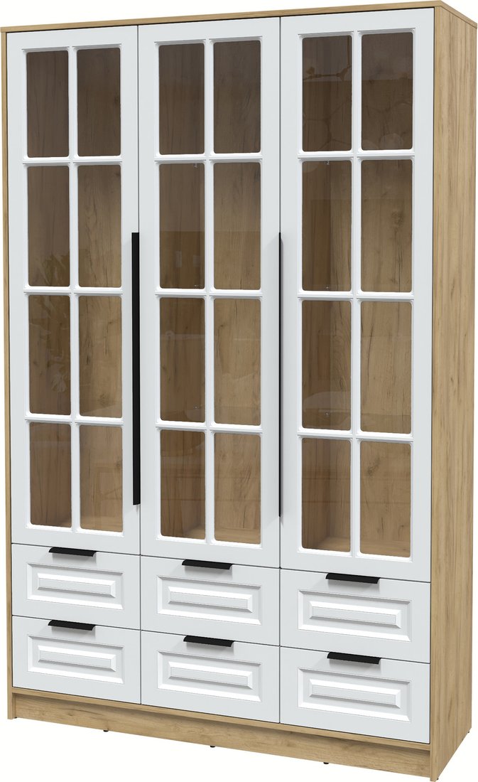 

Шкаф-витрина Интерлиния Концепт КТ-ШВ3 Деко (дуб золотой/белый)