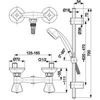 Душевой гарнитур  Armatura KFA Standard 306-311-00