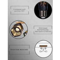 Люстра средней высоты Aitin Pro НПБ 02-4x60-101 N5292/4 (черный/дерево) в Бресте