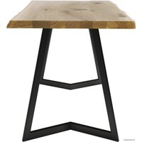 Кухонный стол Buro7 Уиллис 120 (с обзолом и сучками, дуб натуральный/черный)