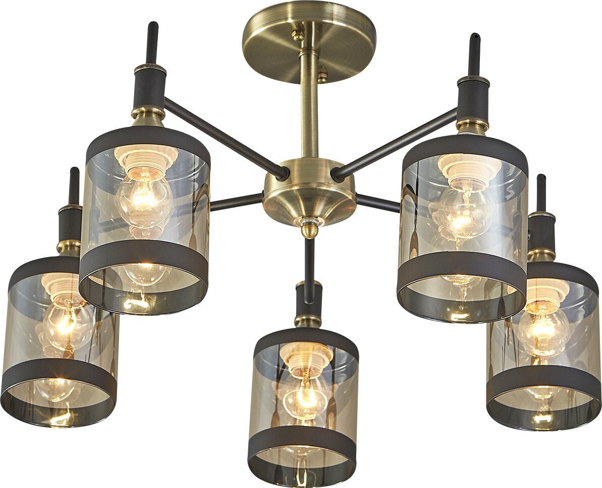 

Люстра средней высоты Escada Detroit 599/5P E27*60W Antique brass/Black