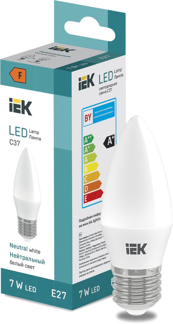 

Светодиодная лампочка IEK LED Candle C37 600lm 4000K E27