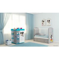 Классическая детская кроватка Polini Kids Disney baby 750 Микки Маус (серый/белый)