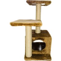 Домик ZooExpress Куб 2 полки 2 входа 81163 (мех/джут)