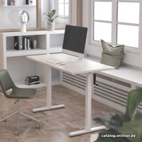 Стол для работы стоя ErgoSmart Manual Desk 1360x800x36 мм (бетон чикаго светло-серый/черный)