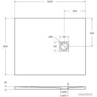 Душевой поддон BelBagno TRAY-MR-UNO-AH-100/80-35-W-CR 100x80