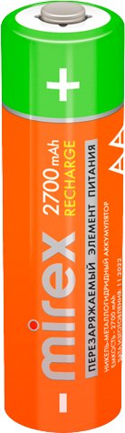 Аккумулятор Mirex AA 2700mAh 2 шт HR6-27-E2