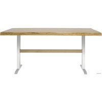 Кухонный стол Buro7 Двутавр 180 (с обзолом, дуб натуральный/белый)