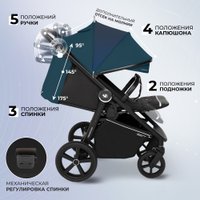 Коляска прогулочная «книга» Sweet Baby Contente Plus (темно-зеленый)