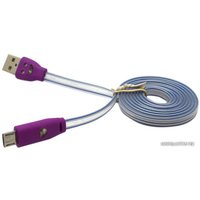 Кабель M-acs Microusb (светящийся плоский)