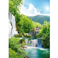Бумажные обои Твоя планета Люкс Каскад водопадов (194x272) в Могилеве