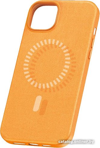 Чехол для телефона Baseus Fauxther Magnetic для iPhone 15 (оранжевый)