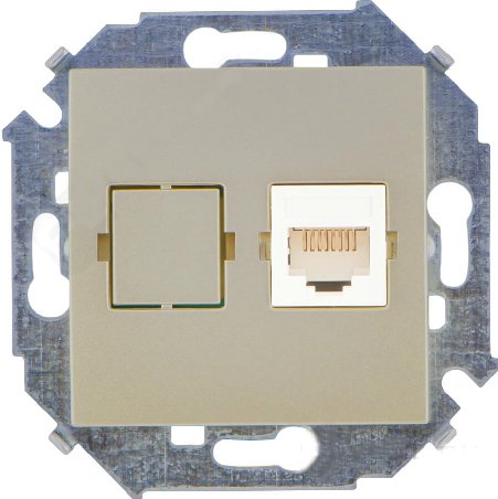 

Розетка компьютерная Simon 15 1591598-034 (шампань)