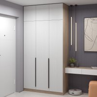 Шкаф распашной Soma Lord Black 3-х створчатый 120x240 (дуб сонома/белый)