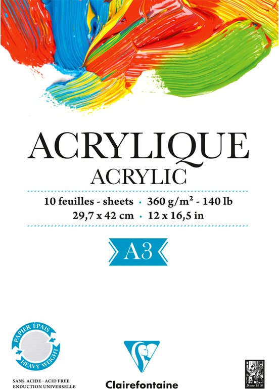

Альбом для рисования Clairefontaine Acrylic A3 96309C (10 л)