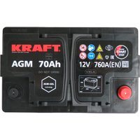 Автомобильный аккумулятор KRAFT AGM 70 R+