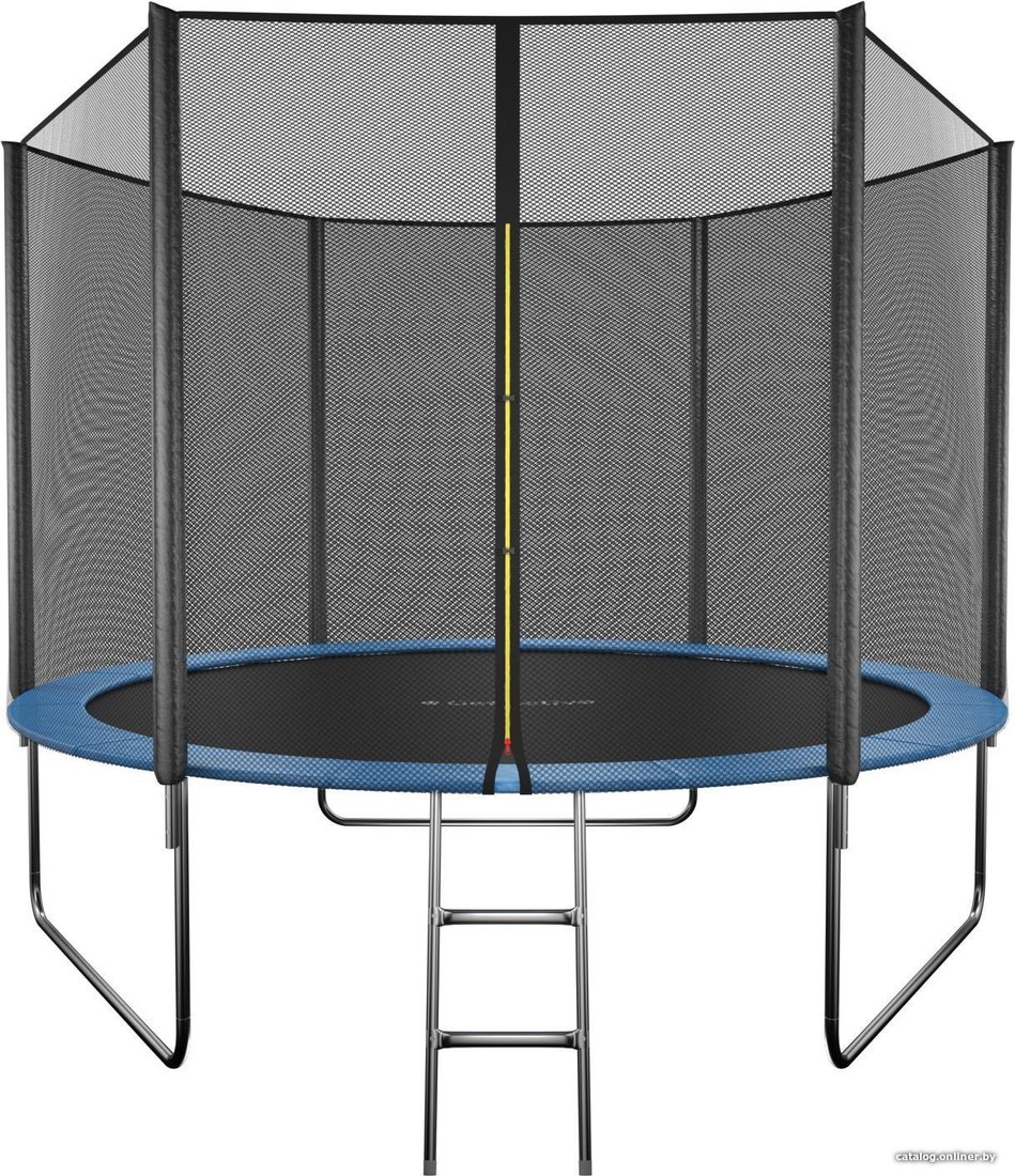 Батут GetActive Jump 8ft - 252 см с лестницей, внешней сеткой (синий)