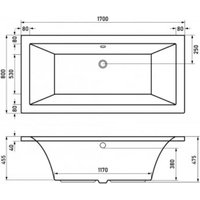 Ванна Alba Spa Kero 170x80