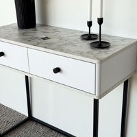 Туалетный столик без зеркала Shtabe Royal 5311 эко (мрамор каррара/черный/р.черная)