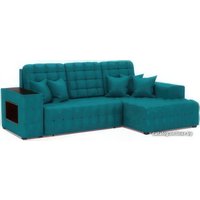 Угловой диван Мебель-АРС Мадрид правый (бархат сине-зеленый Star Velvet 43 Black Green)