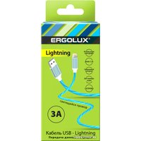 Кабель Ergolux ELX-CDC03-C06 USB Type-A - Lightning (1.2 м, синий)