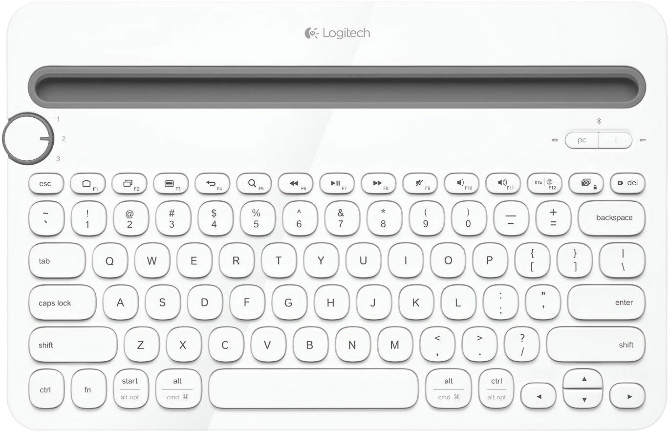 

Клавиатура Logitech Bluetooth Multi-Device Keyboard K480 920-006365 (белый, нет кириллицы)